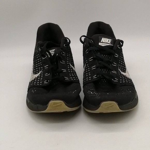 Nike Mens LunarGlide 7 Lace Up Sneakers‎ Black White Low Top Round Toe 8.5 - Picture 4 of 10